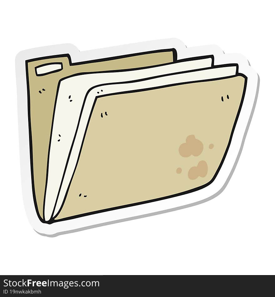 sticker of a cartoon business file