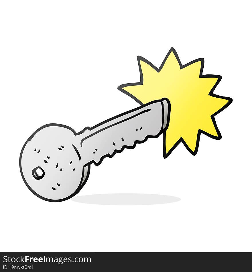 freehand drawn cartoon door key