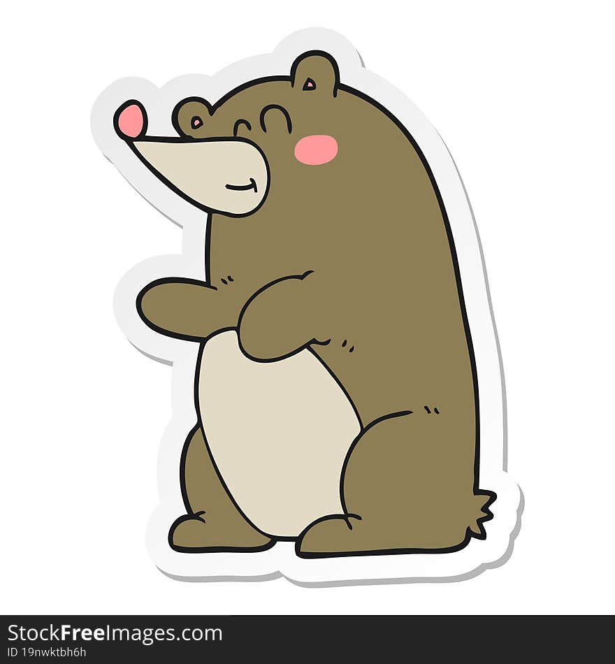 Sticker Of A Cartoon Bear