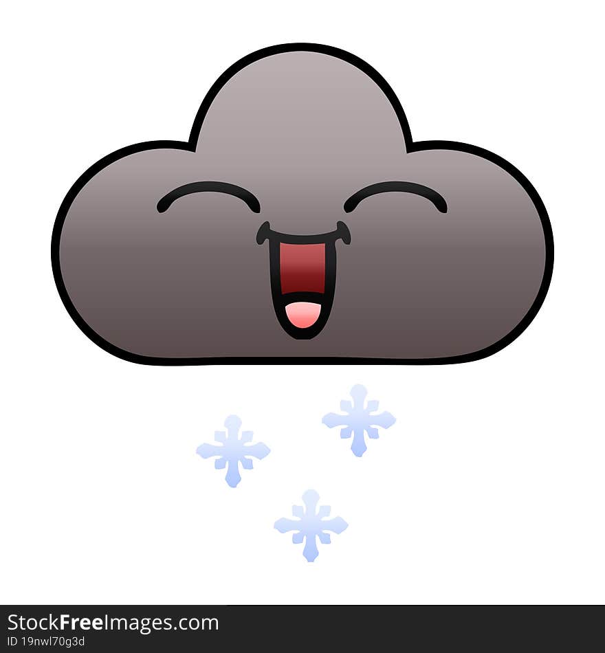 gradient shaded cartoon storm snow cloud