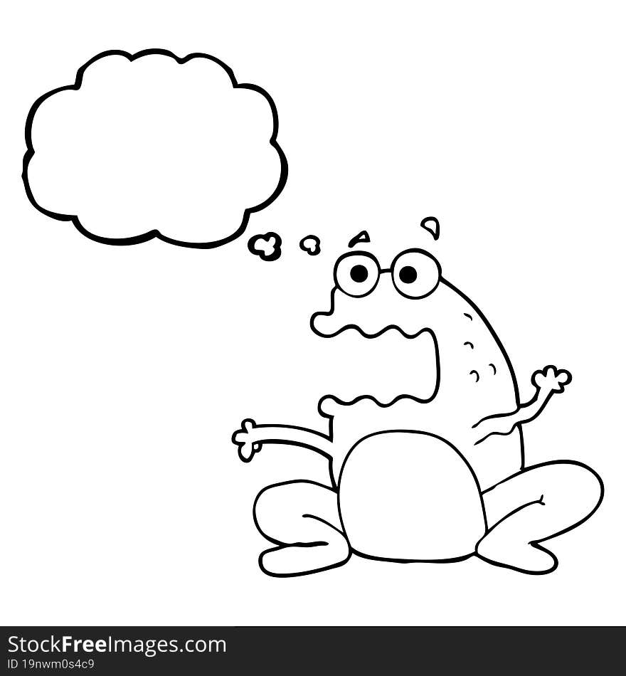 thought bubble cartoon burping frog