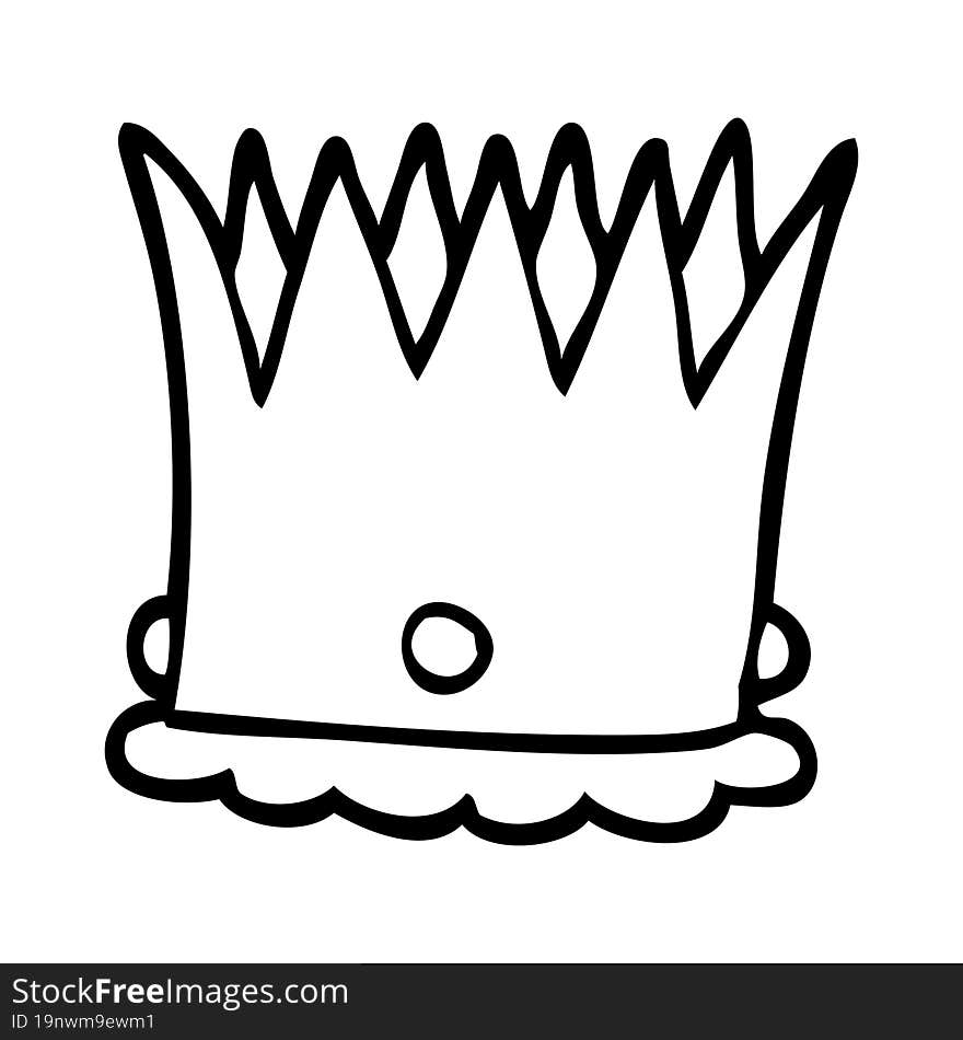 line drawing cartoon silver crown