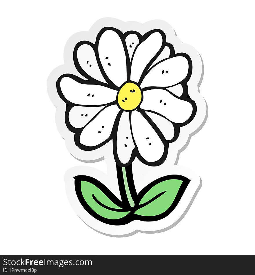 Sticker Of A Cartoon Flower Symbol