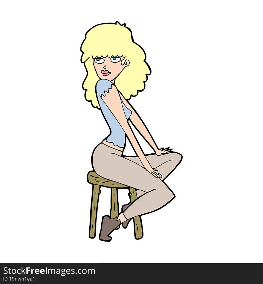 cartoon woman striking pose