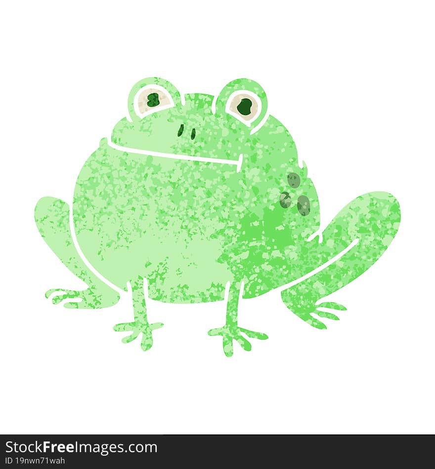 retro illustration style quirky cartoon frog. retro illustration style quirky cartoon frog