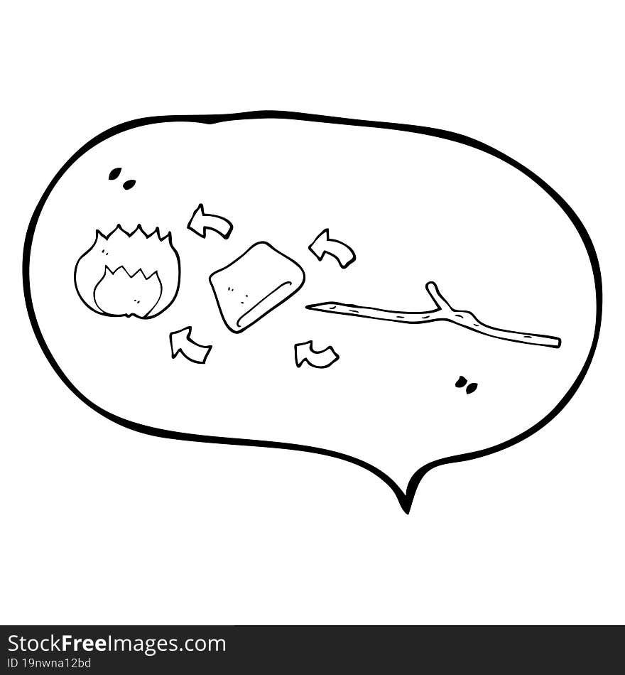 speech bubble cartoon toasted marshmallow