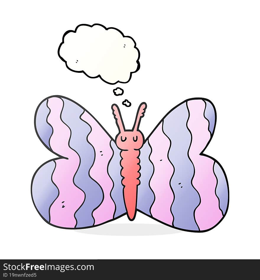 thought bubble cartoon butterfly