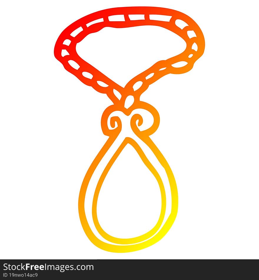 Warm Gradient Line Drawing Cartoon Red Pendant