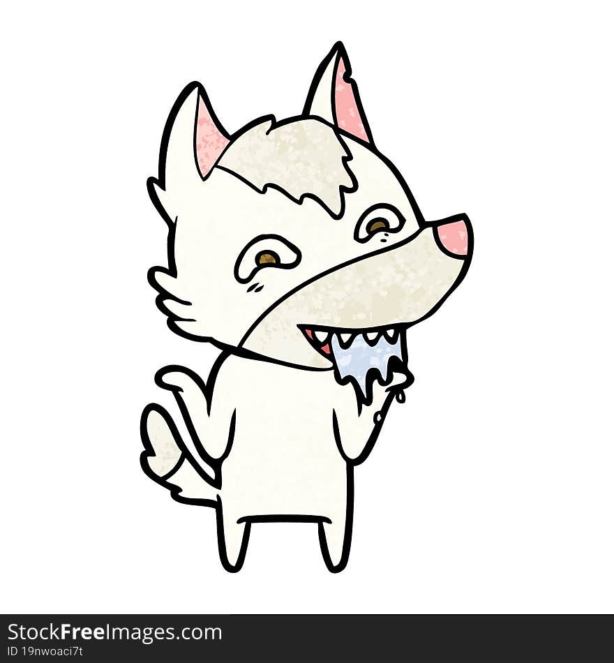 cartoon hungry wolf. cartoon hungry wolf