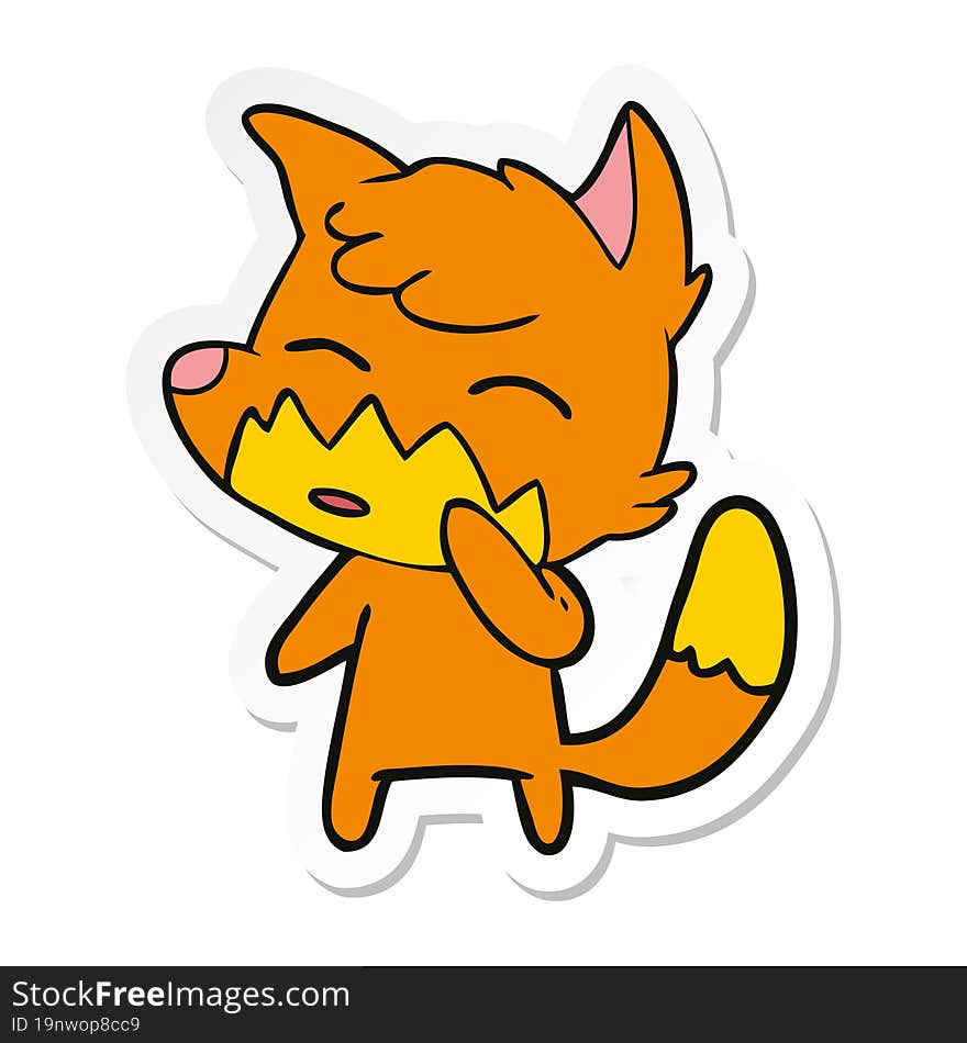 sticker of a cartoon fox