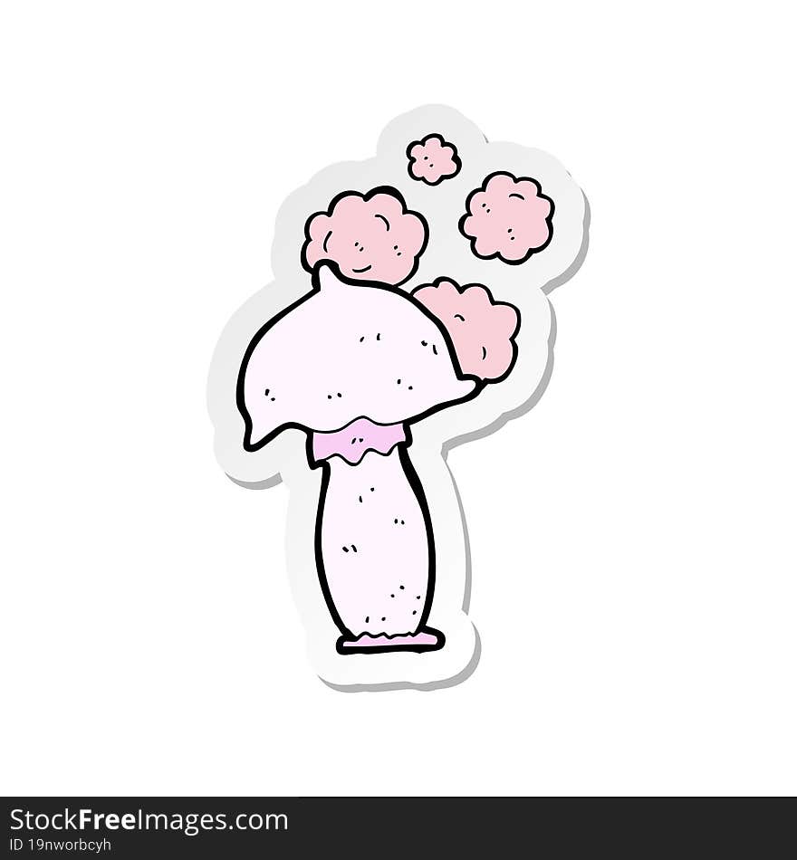 Sticker Of A Cartoon Mushroom