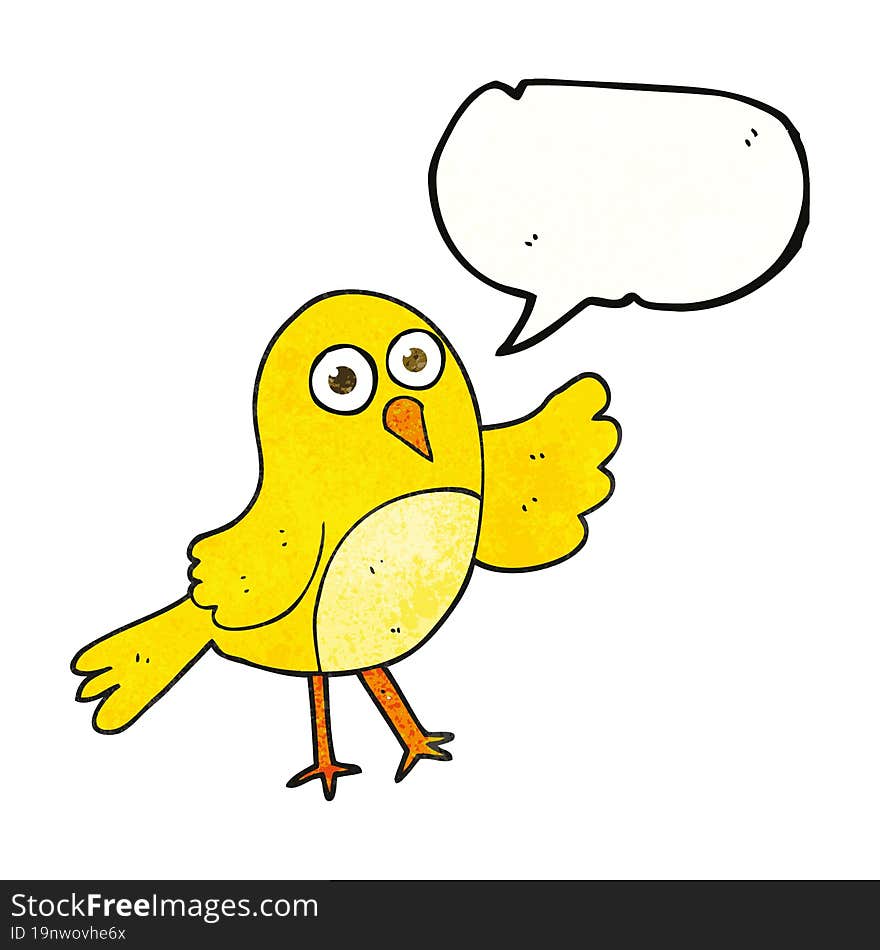 speech bubble textured cartoon bird