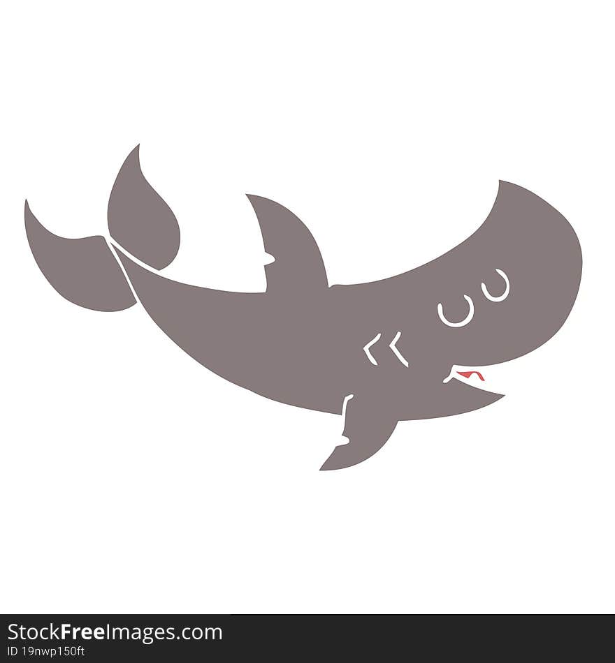 flat color style cartoon shark