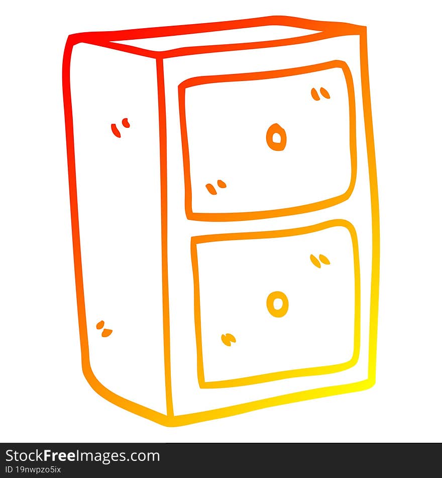 warm gradient line drawing of a cartoon stationary draws