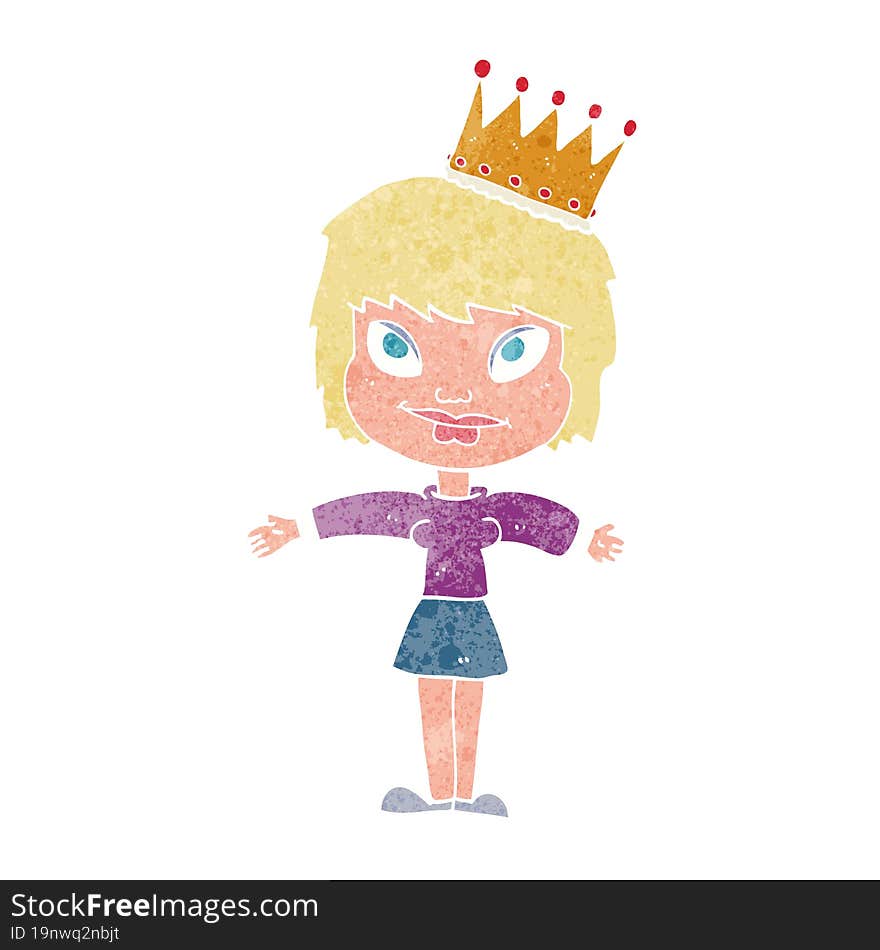 cartoon person wearing crown