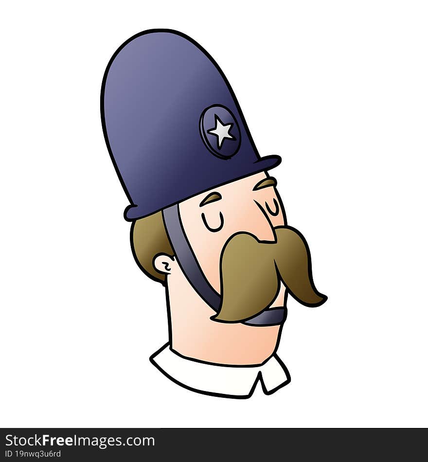 cartoon policeman with mustache. cartoon policeman with mustache