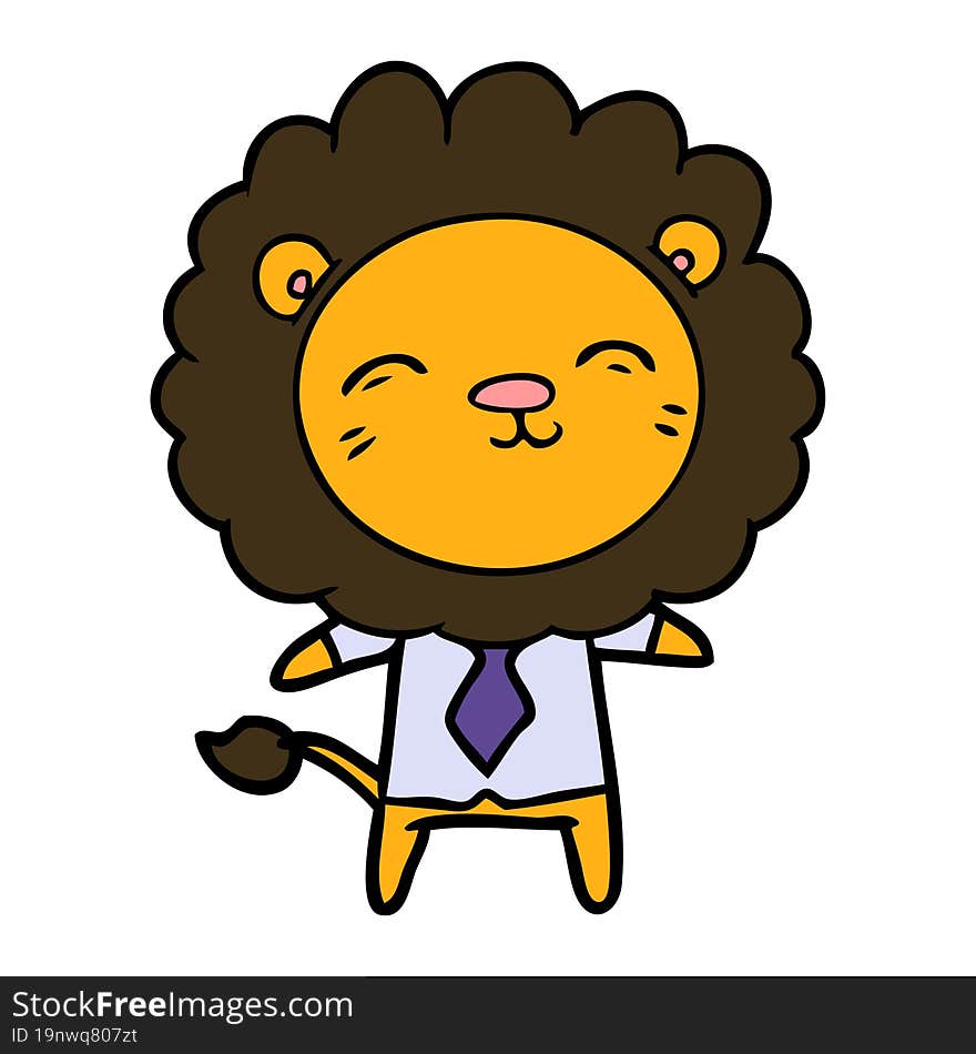 cartoon lion in business clothes. cartoon lion in business clothes