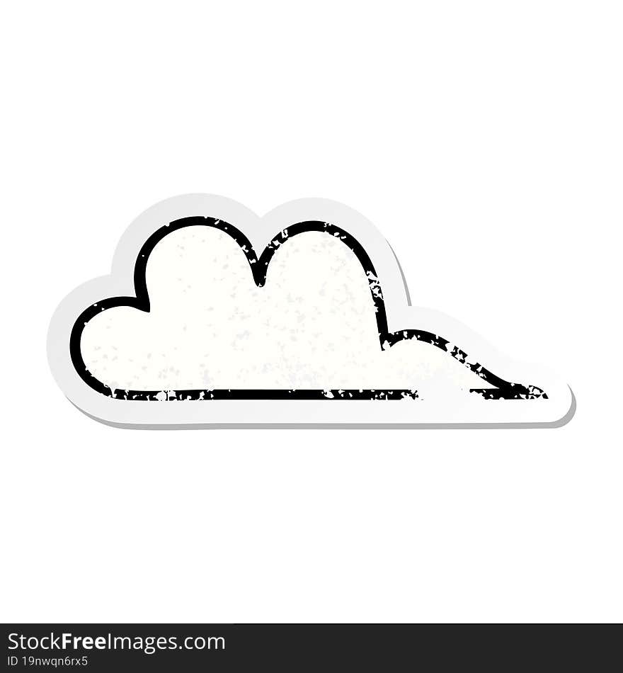 Distressed Sticker Of A Cute Cartoon Cloud