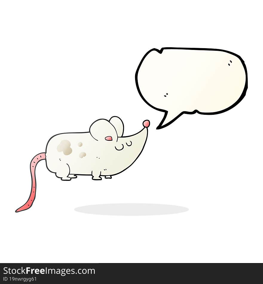 cute speech bubble cartoon mouse