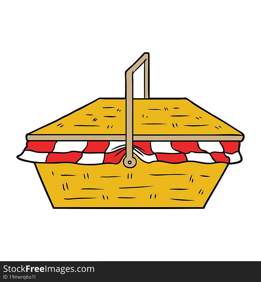 cartoon picnic basket. cartoon picnic basket