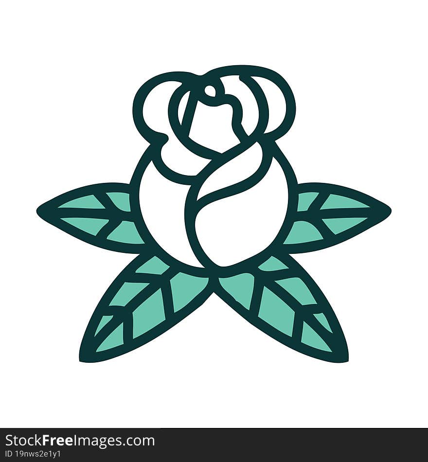 Tattoo Style Icon Of A Single Rose