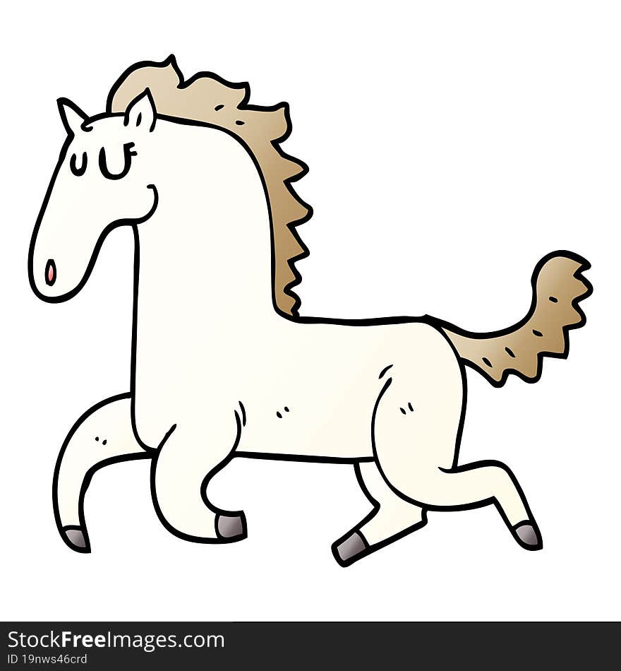 Cartoon Doodle Running Horse