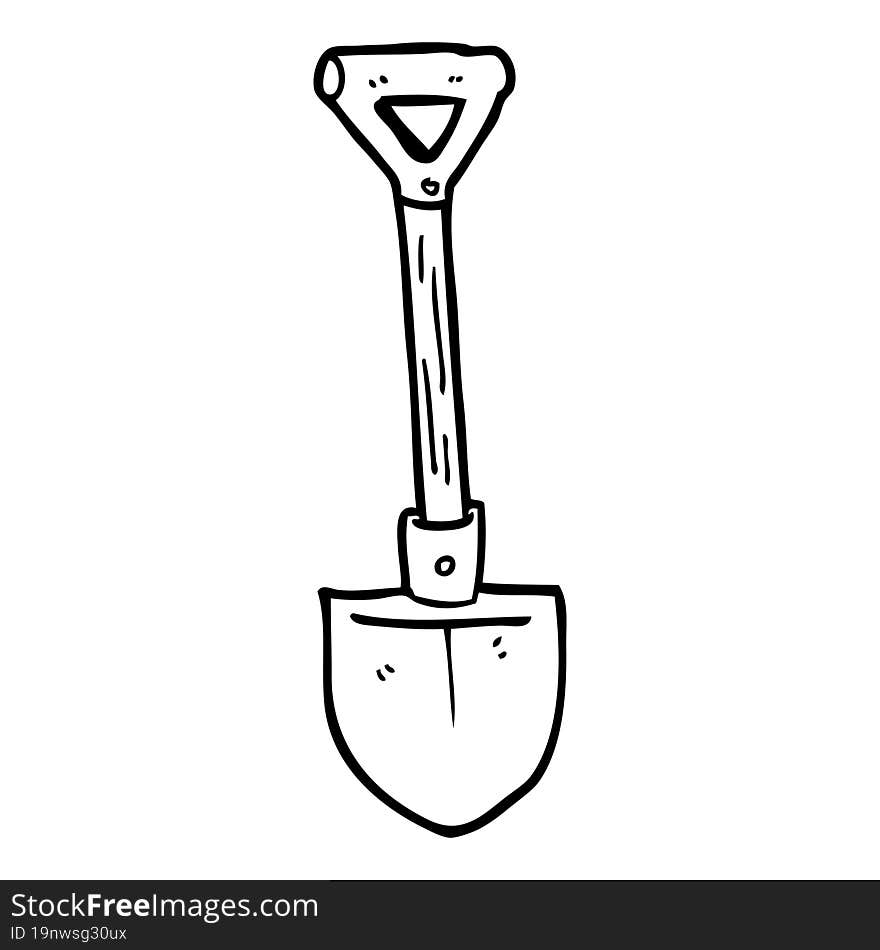 Line Drawing Cartoon Shovel