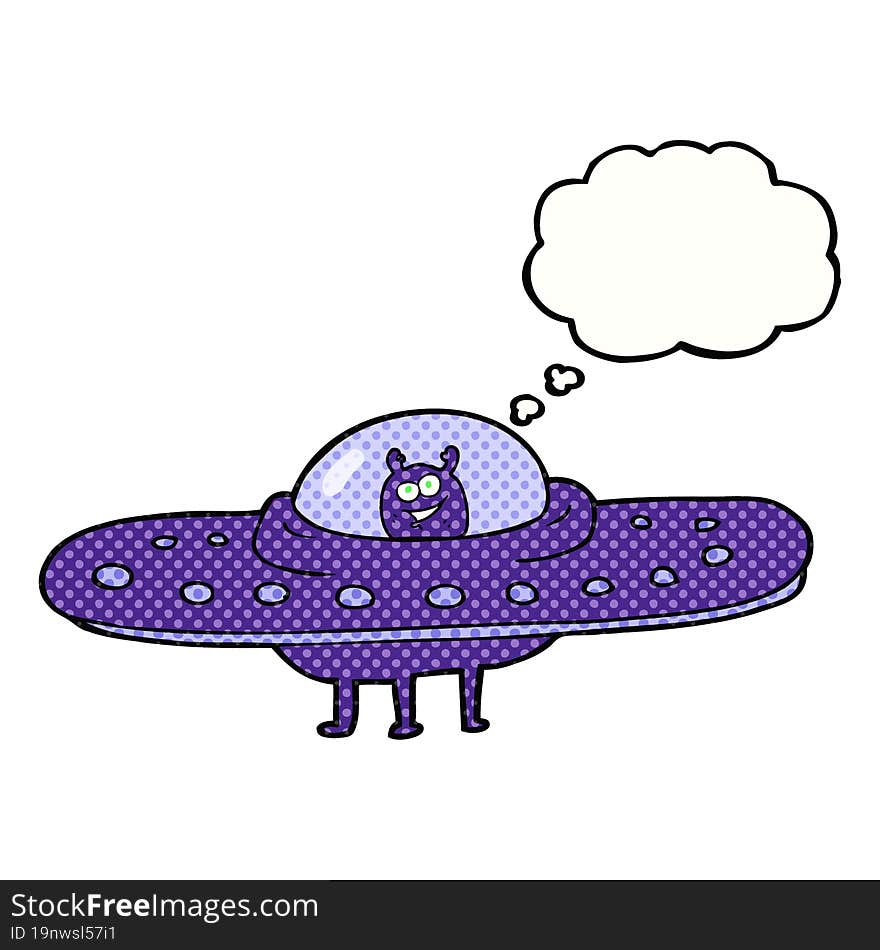 thought bubble cartoon flying saucer