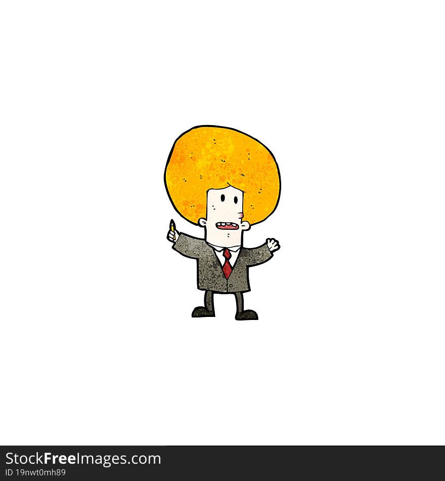 cartoon ginger man in suit