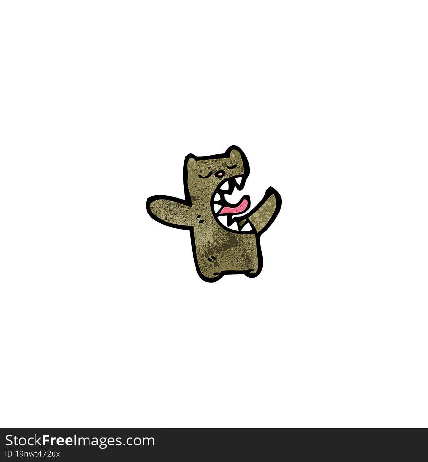 cartoon angry little bear