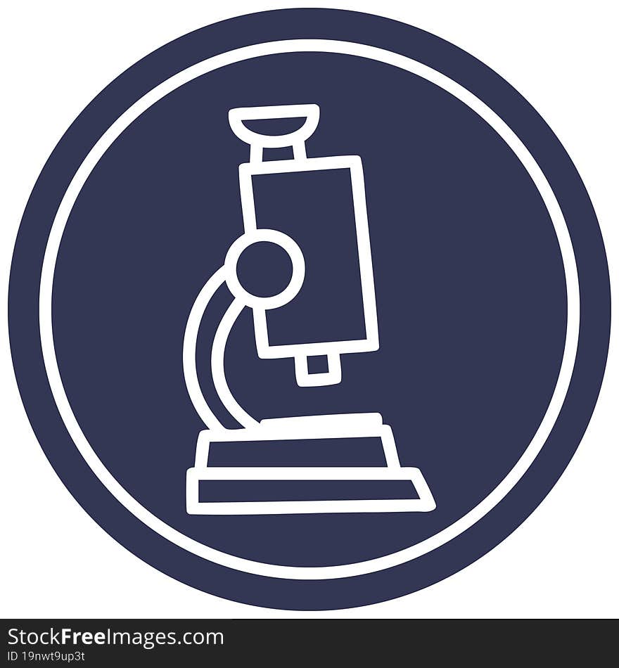 microscope and slide circular icon symbol