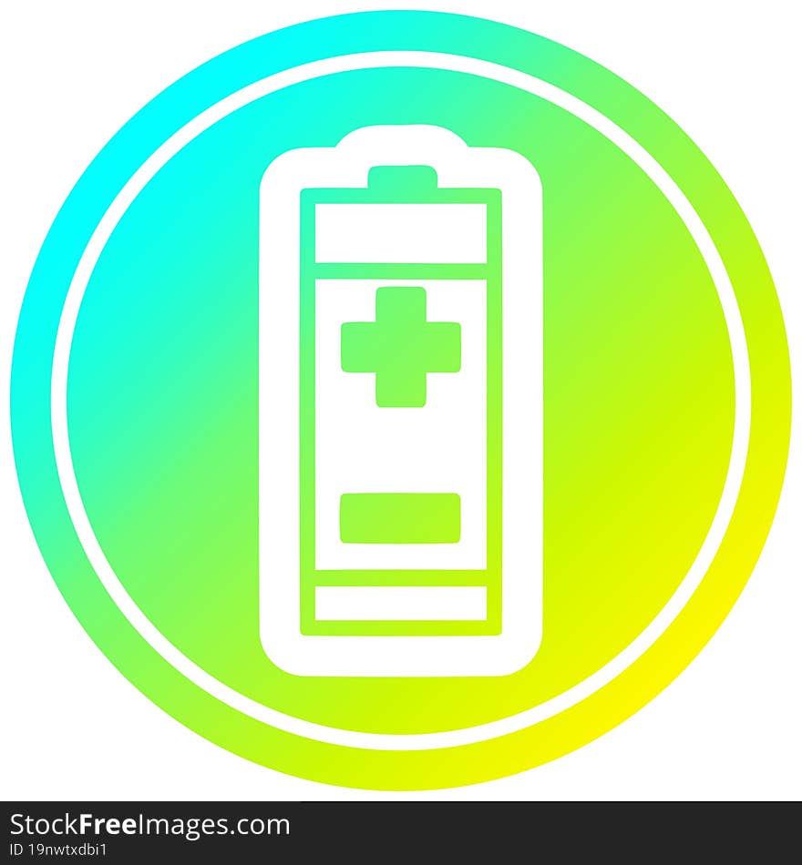 battery circular in cold gradient spectrum