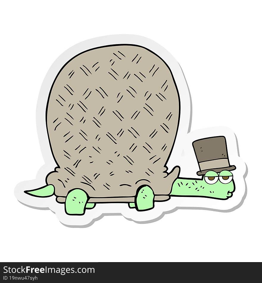 sticker of a cartoon tortoise