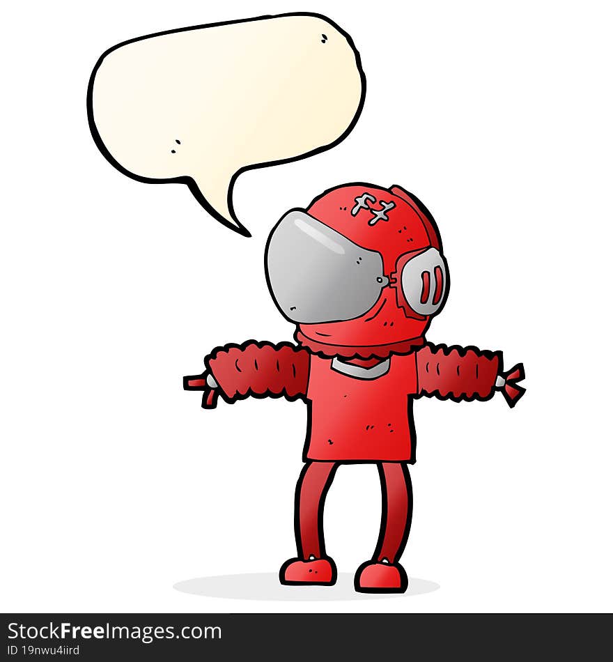 cartoon astronaut with speech bubble