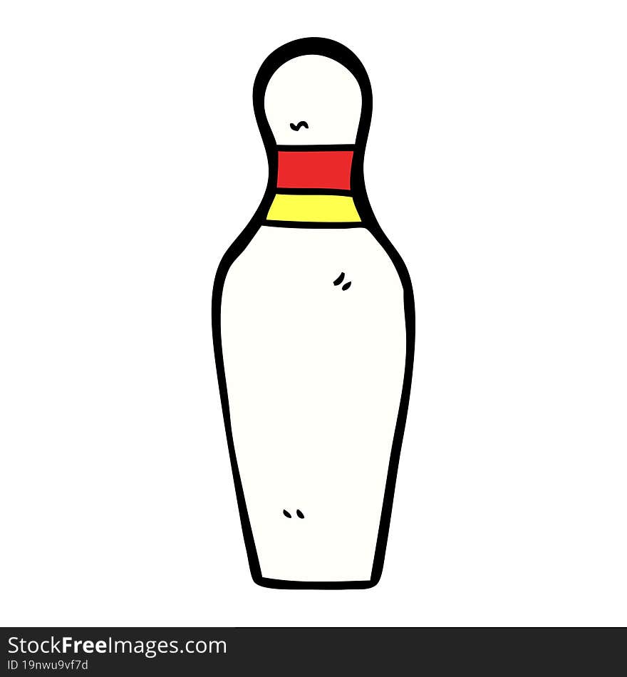 cartoon doodle bowling pin