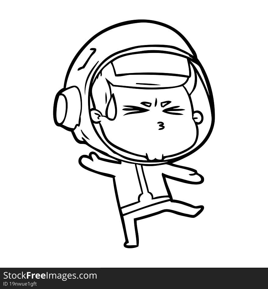 cartoon stressed astronaut. cartoon stressed astronaut