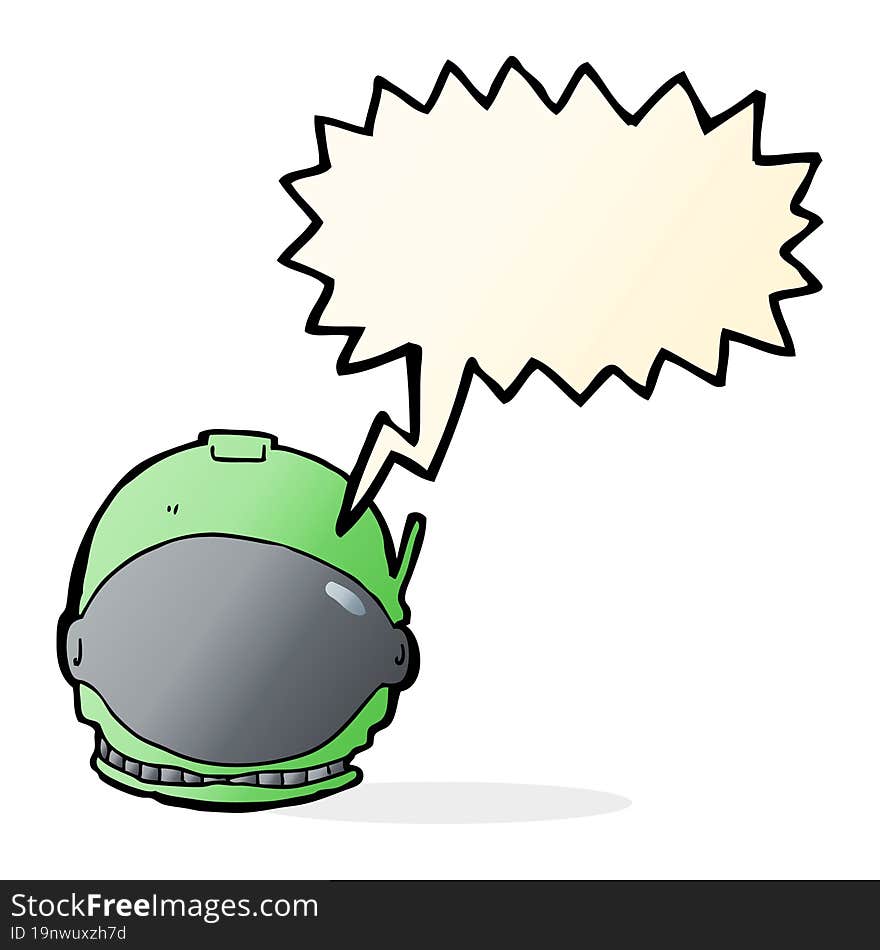 cartoon astronaut face with speech bubble