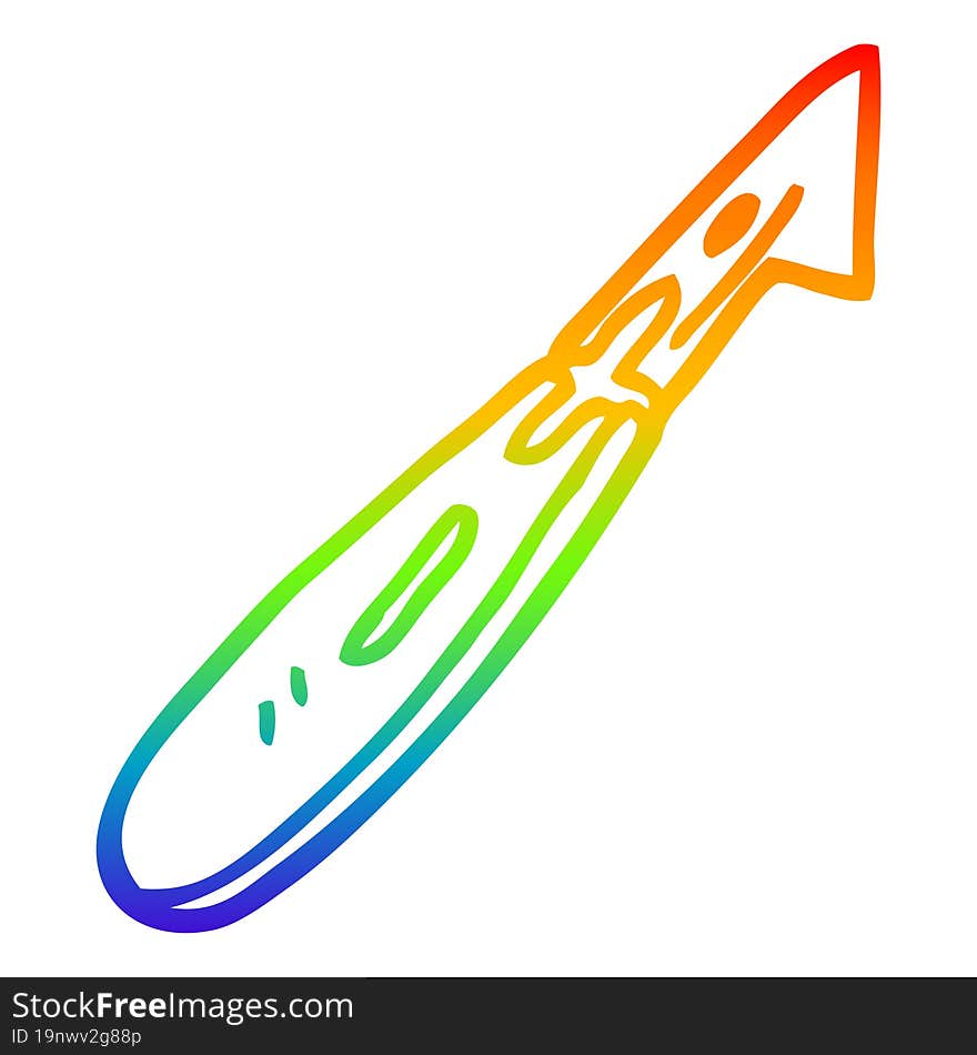 rainbow gradient line drawing cartoon craft knife