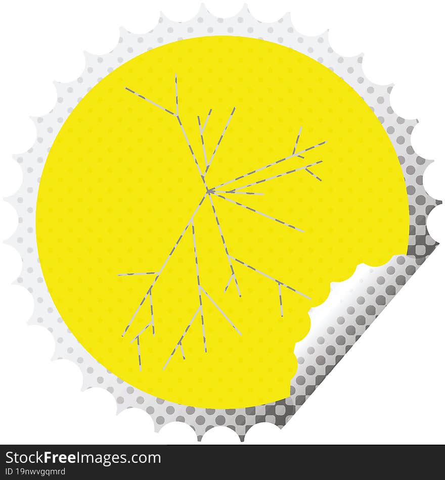 Cracked Screen Round Sticker Stamp