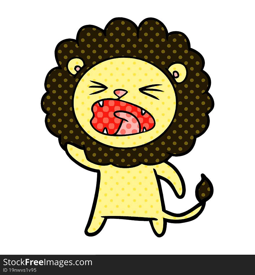 cartoon angry lion. cartoon angry lion