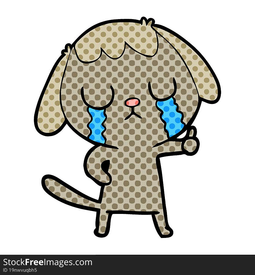 cute cartoon dog crying. cute cartoon dog crying