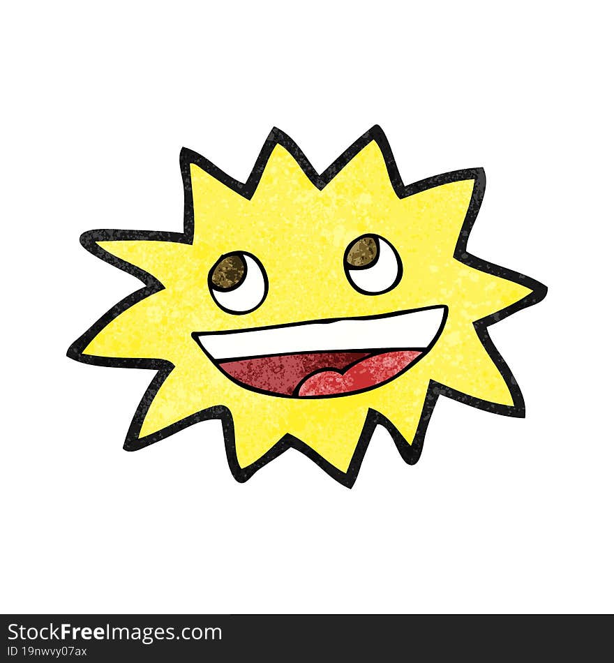 Textured Cartoon Star With Face