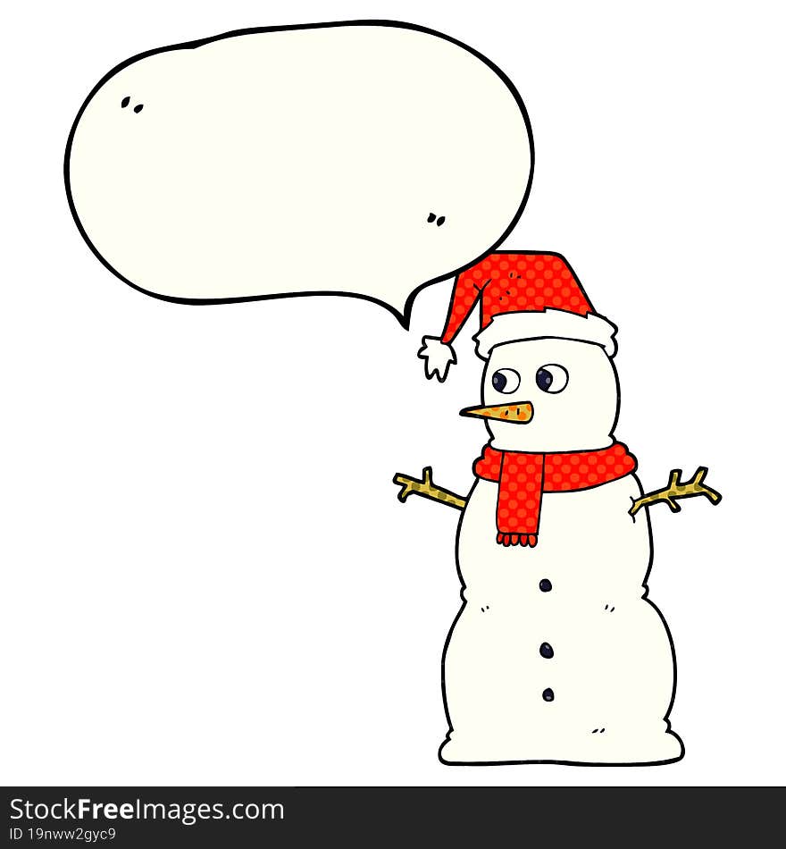 comic book speech bubble cartoon snowman