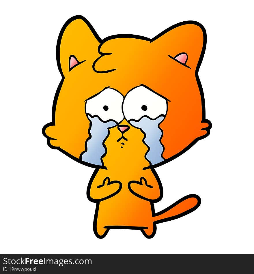 cat crying cartoon. cat crying cartoon