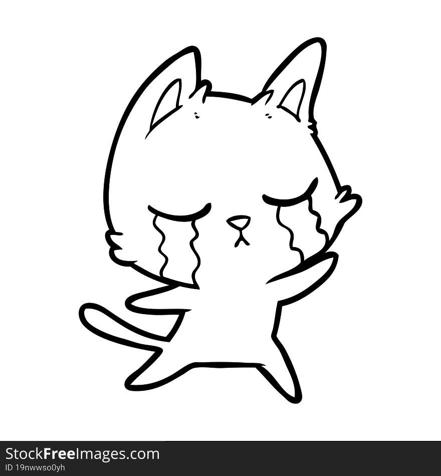 crying cartoon cat. crying cartoon cat