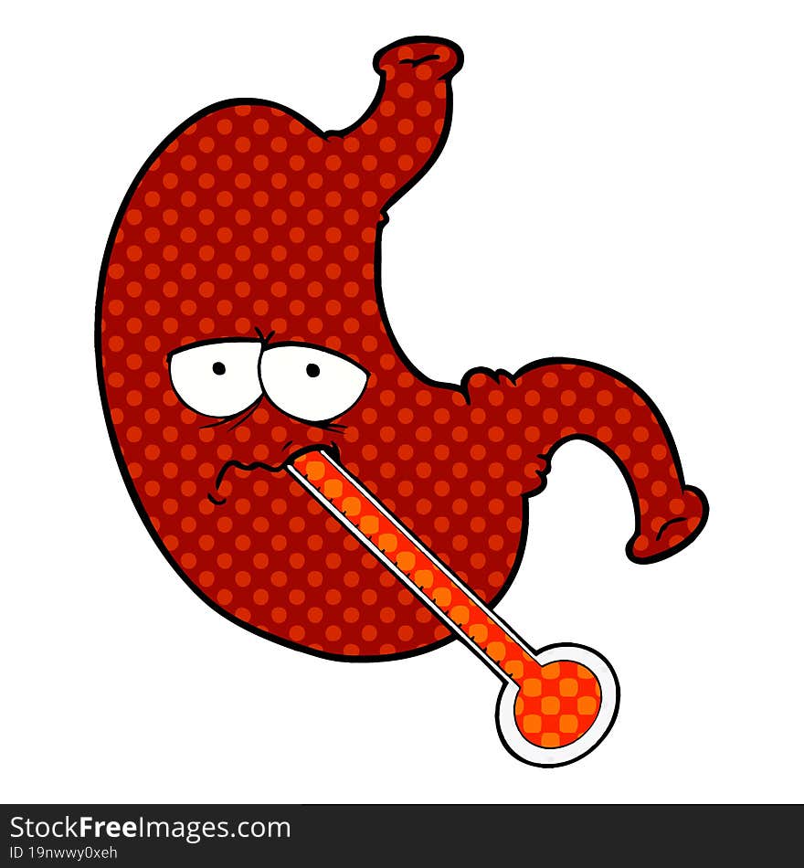 cartoon upset stomach. cartoon upset stomach