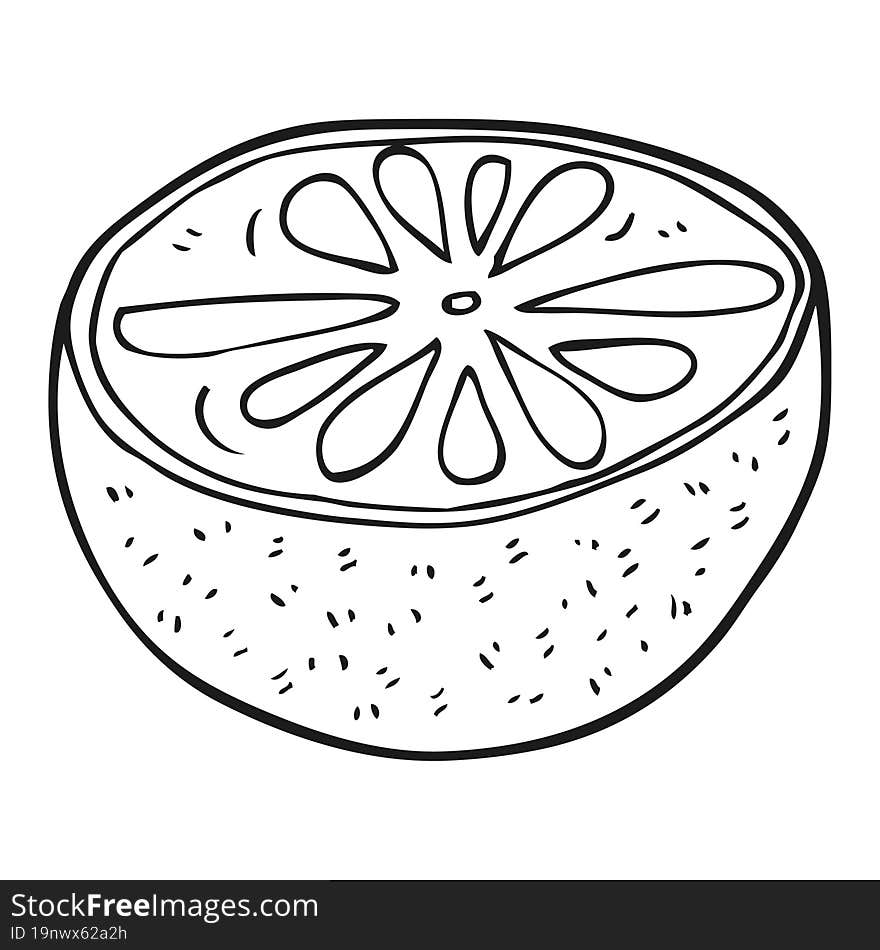 Black And White Cartoon Half Melon