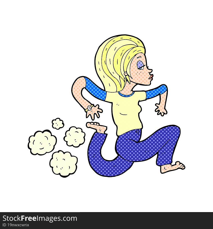 Cartoon Running Woman