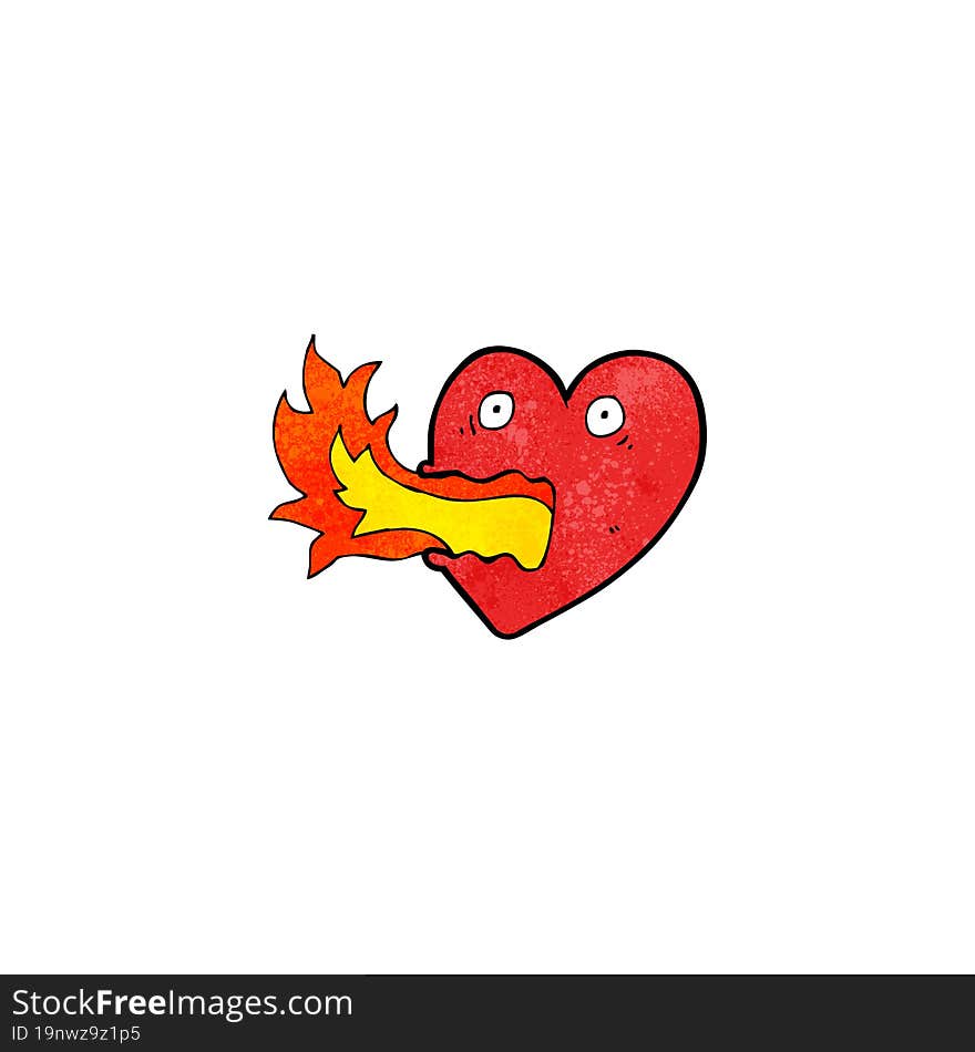 cartoon fire breathing heart