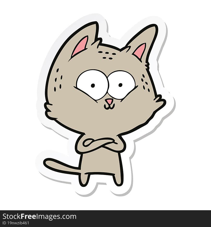 sticker of a cartoon cat